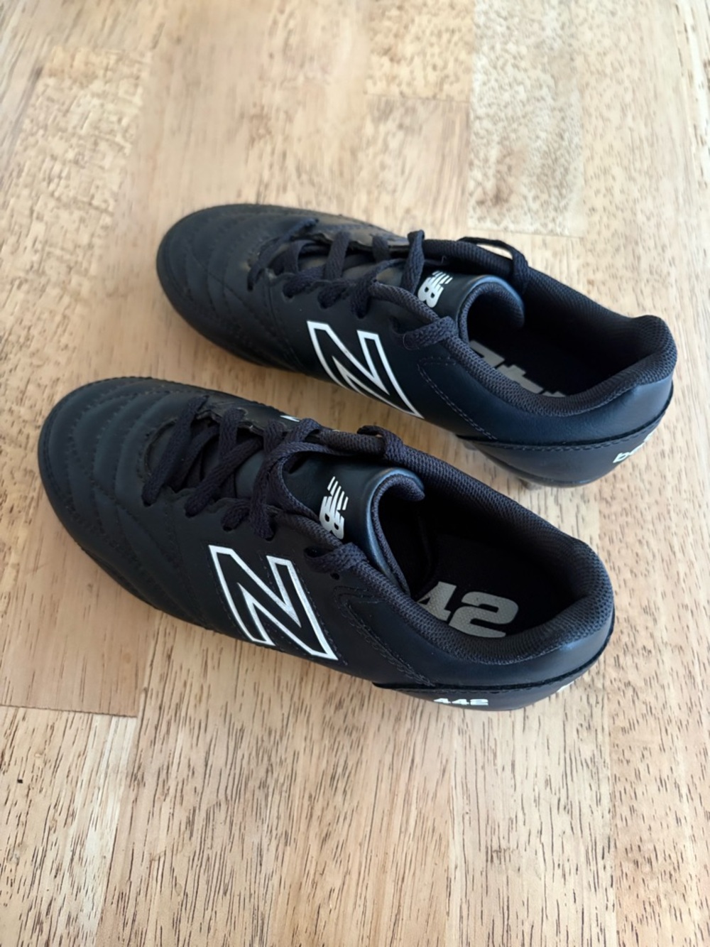 New Balance Black Clears with White Logo Accents (12.5 kids, unisex)